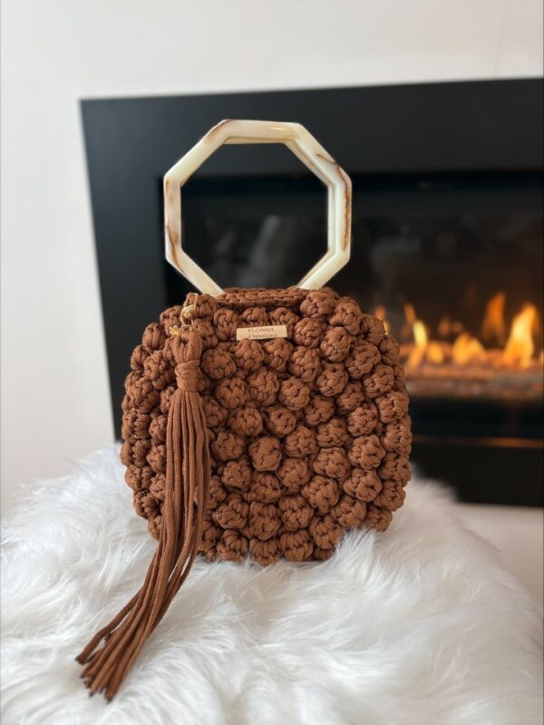 sac marguerite brun de face