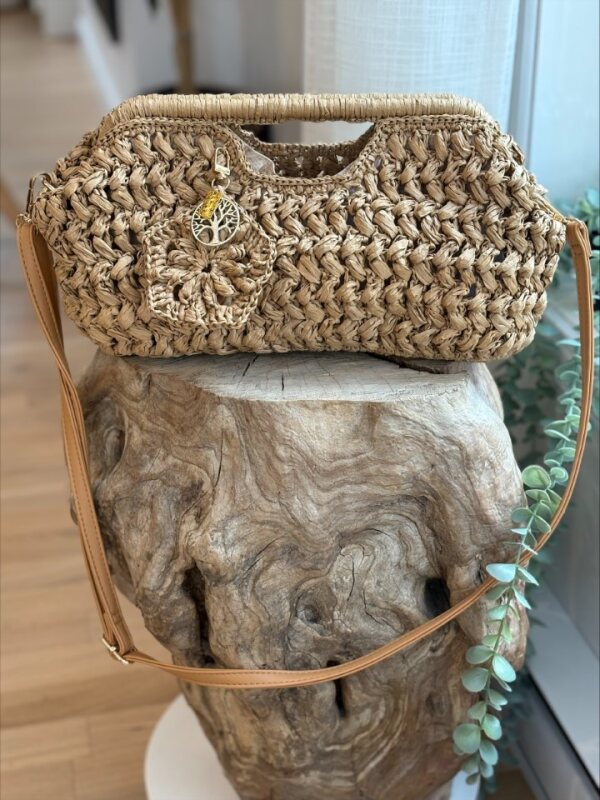 sac rafia clutch de face
