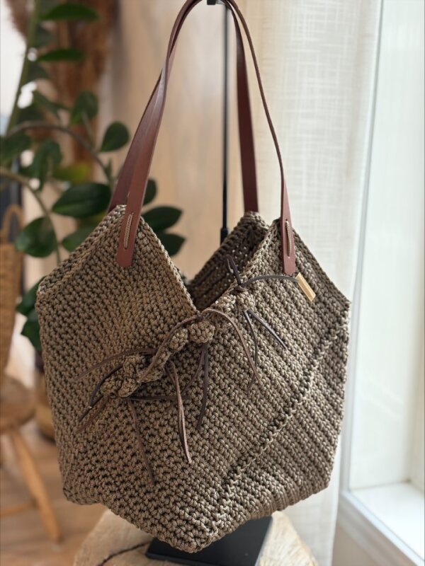 sac vert 4 rectangles devant