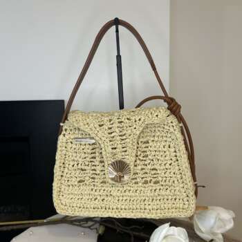 Sac à main raphia naturel - $105.00