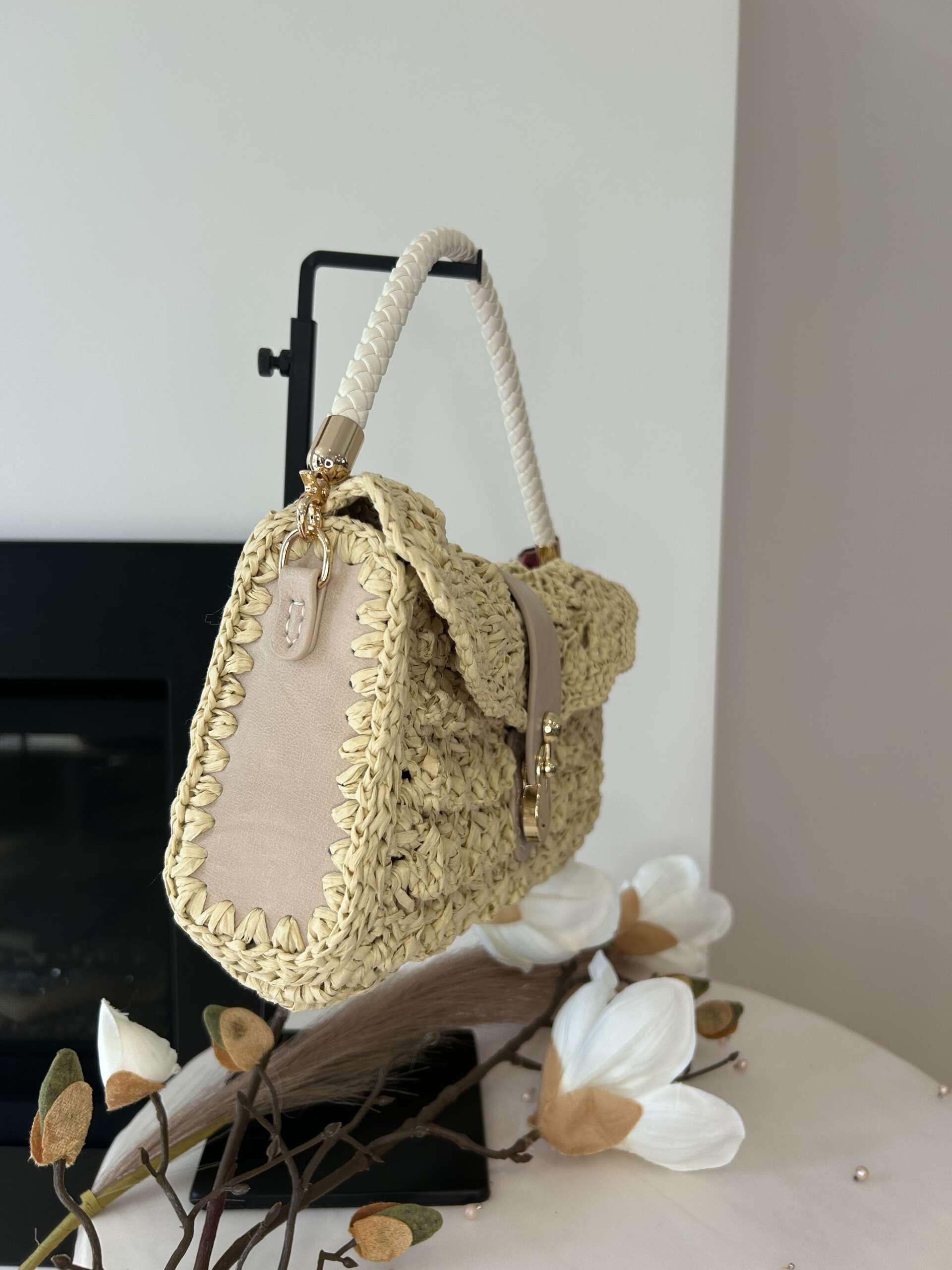 Pochette raphia beige - $110.00 – Image 5