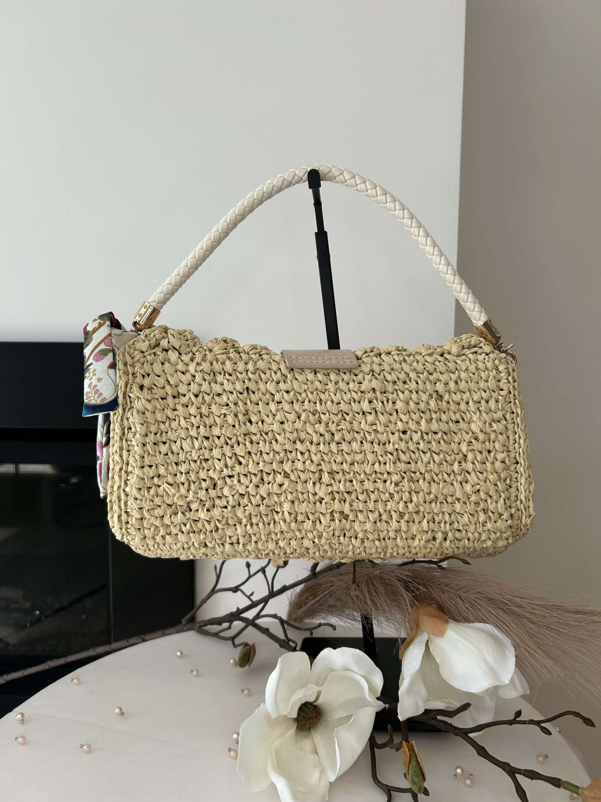 Pochette raphia beige - $110.00 – Image 3