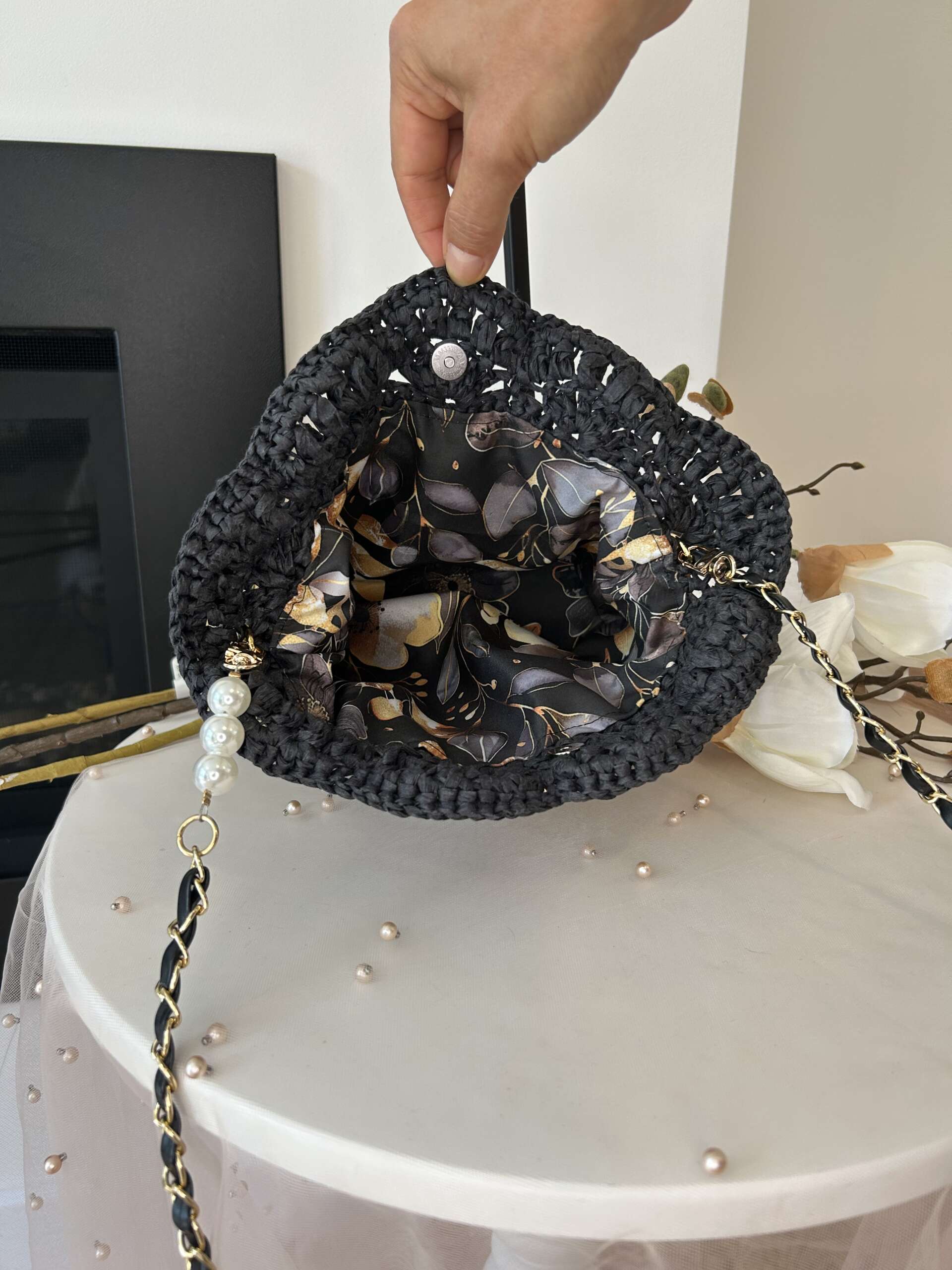 Sac bandoulière raphia deux tons-$80.00 – Image 2