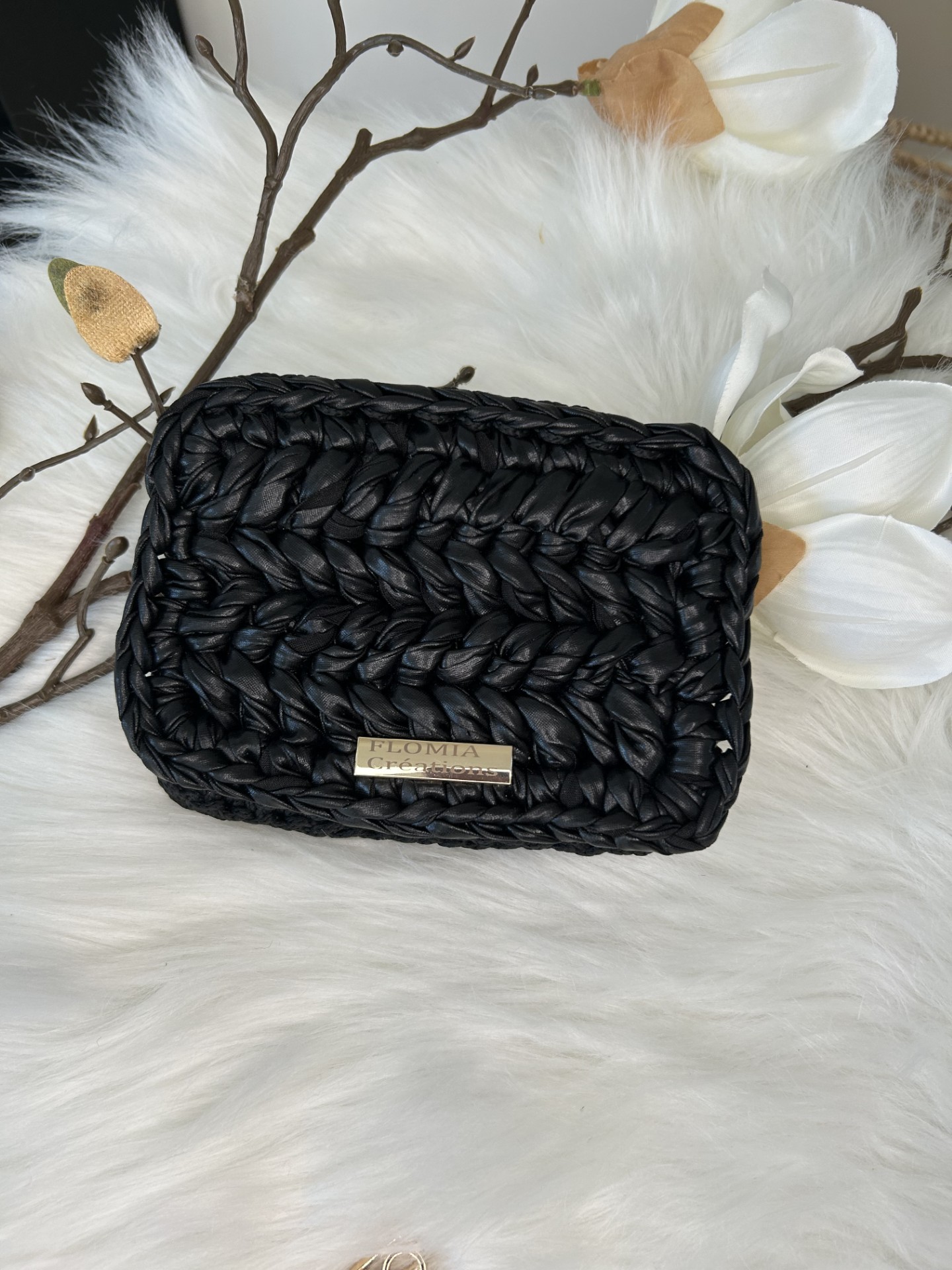 Porte feuille tressé noir - $35.00 – Image 2